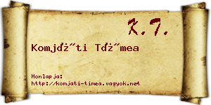 Komjáti Tímea névjegykártya