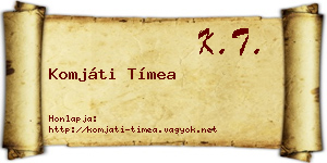 Komjáti Tímea névjegykártya